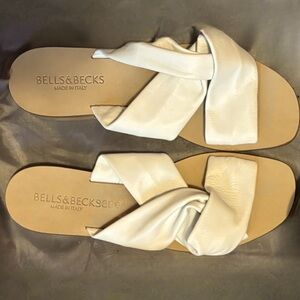 White Leather Sandals Size 8